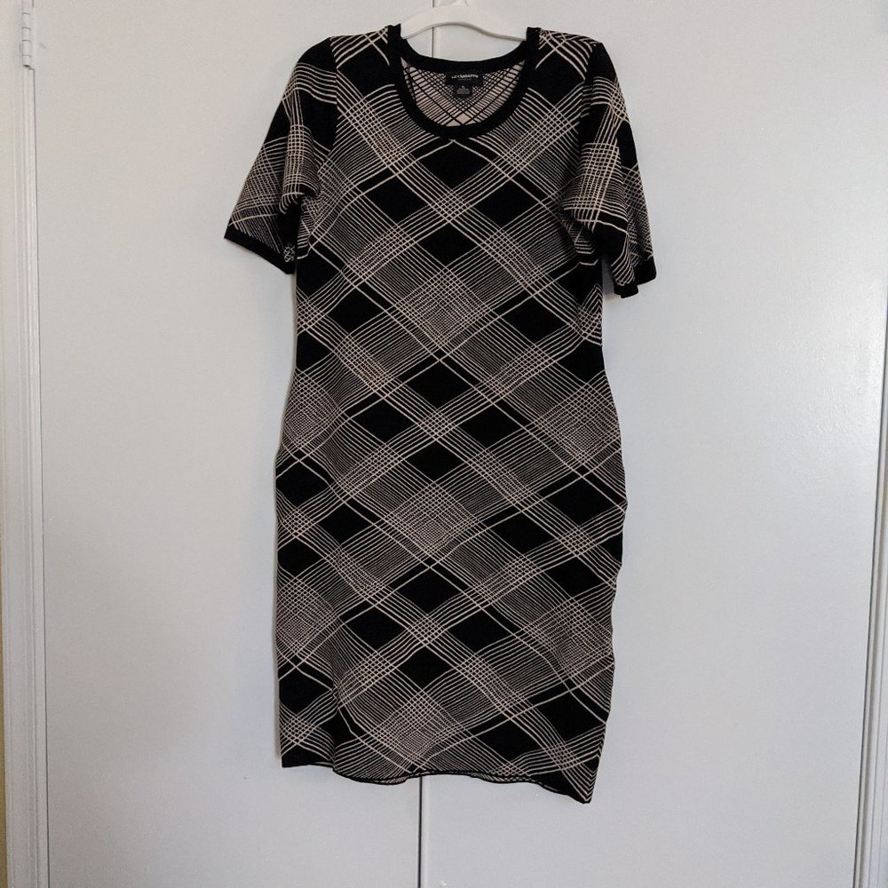 Black and Beige Sweater Dress